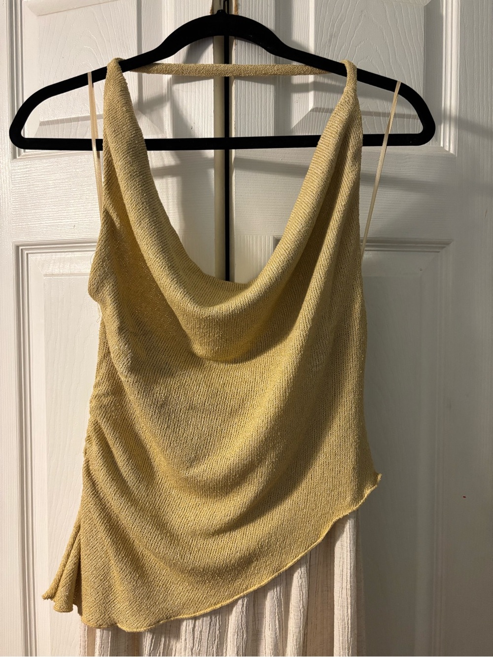 NWT Zara Two-Tone Cowl Neck Maxi Dress - Yellow & Cream - Picture 2 of 6